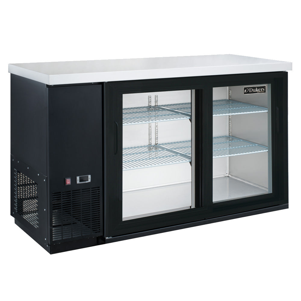 Dukers DBB60-S2 2 Sliding Glass Door 57 inch Back Bar Beverage Cooler