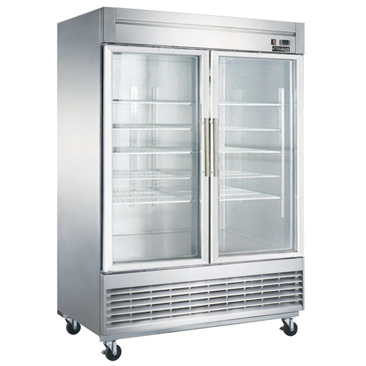 Dukers D55R-GS2 40.7 cu. ft. 2-Door Commercial Refrigerator Glass Door