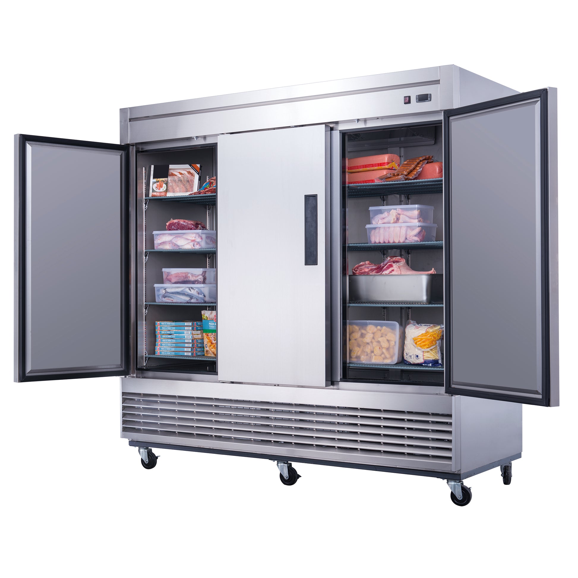 Dukers D83F 64.8 cu. ft. 3-Door Commercial Freezer