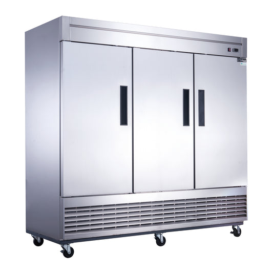 Dukers D83R 64.8 cu. ft. 3-Door Commercial Refrigerator